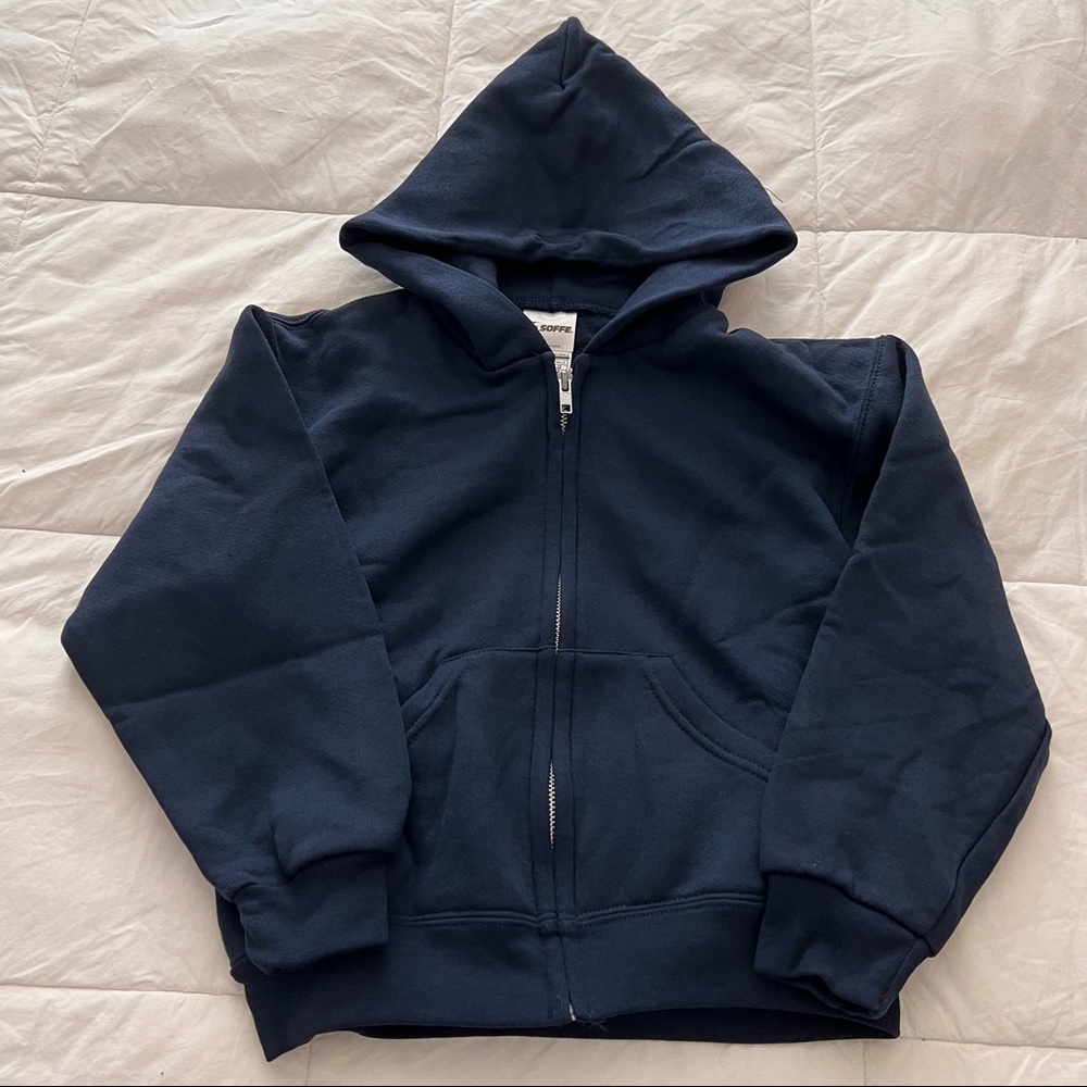 Soffe Juvenile Navy Zip Hoodie Sweatshirt School Uniforms